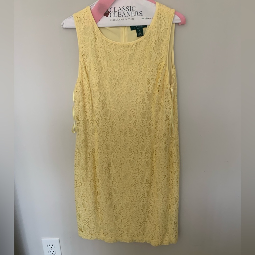 Yellow Ralph Lauren lace dress
